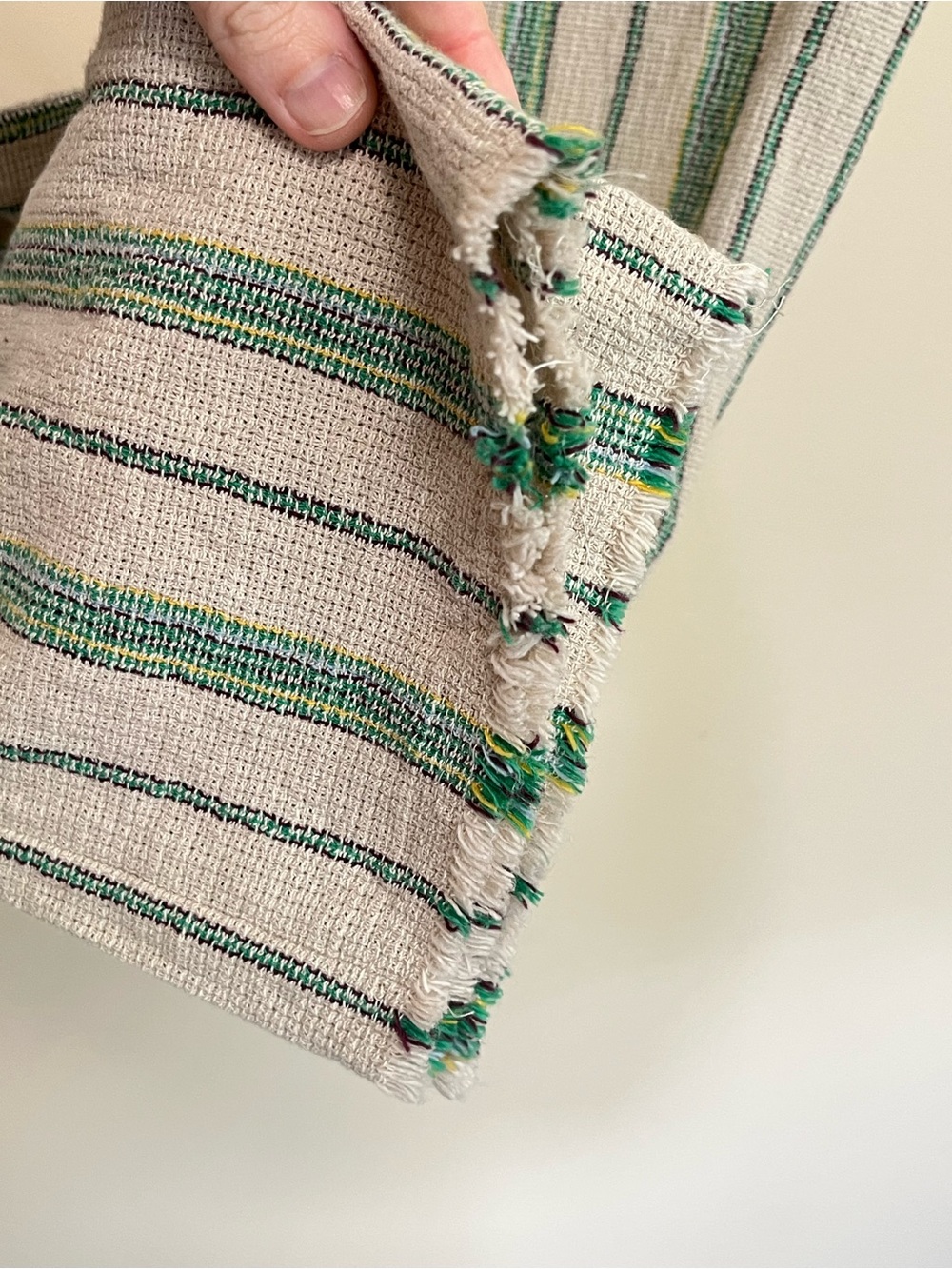 Zara Beth Pant - Cream Pants with Green Vertical Stripes - Picture 7 of 16